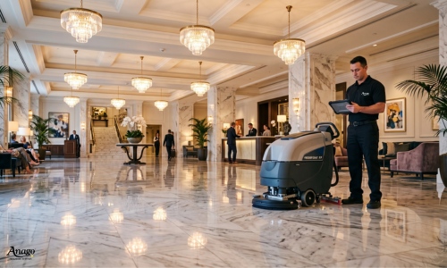 cleaner-using-professional-floor-scrubber-hotel-lobby